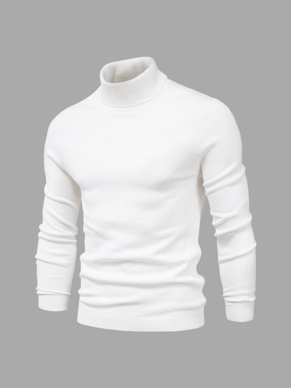 white mens knit turtleneck sweater