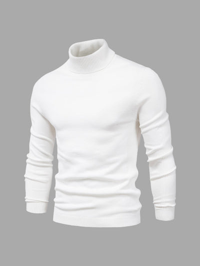 white mens knit turtleneck sweater