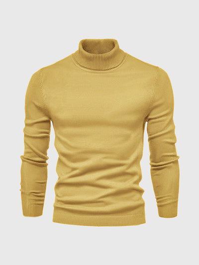 yellow mens knit turtleneck sweater