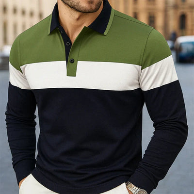 green mens long sleeve polo shirt