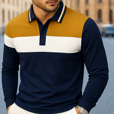 yellow mens long sleeve polo shirt