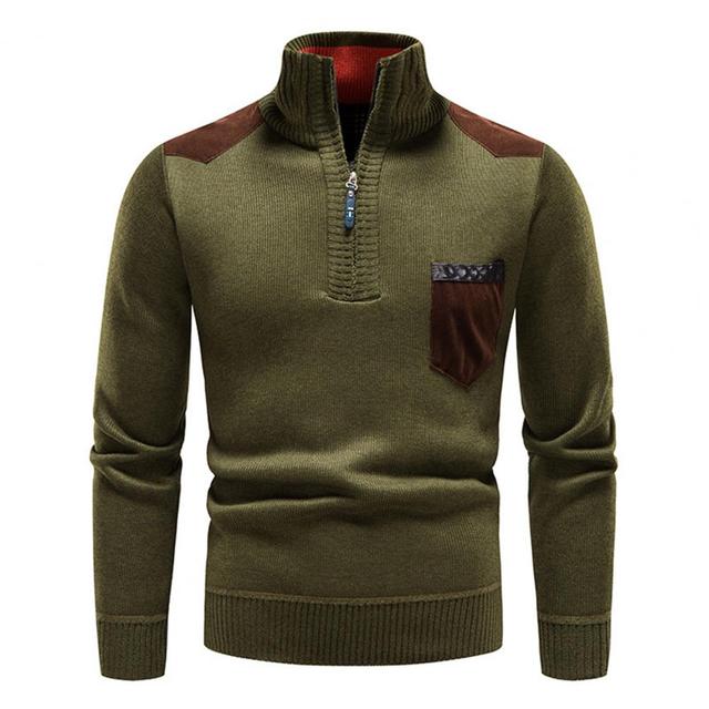 army green men’s shield winter sweater