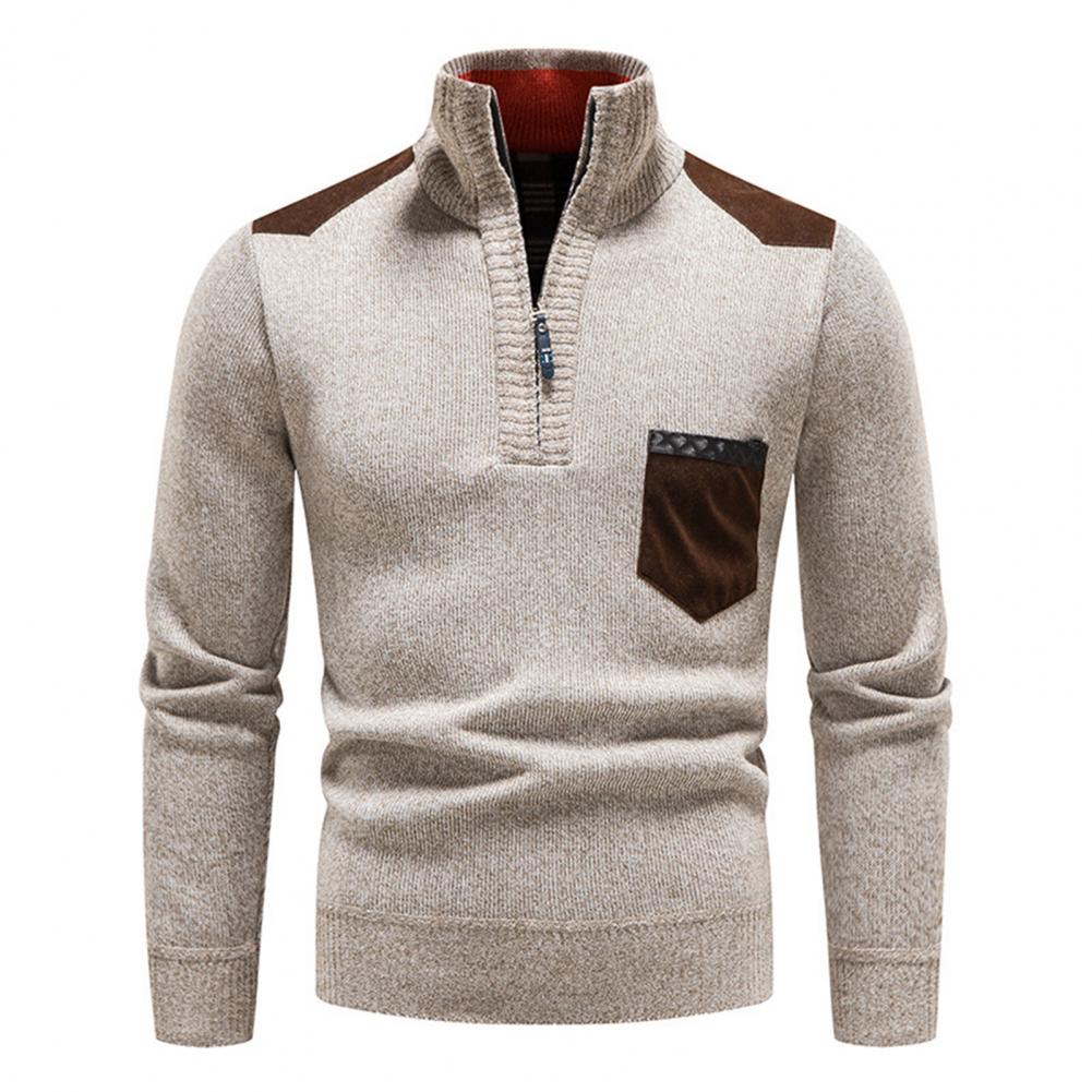 beige men’s shield winter sweater