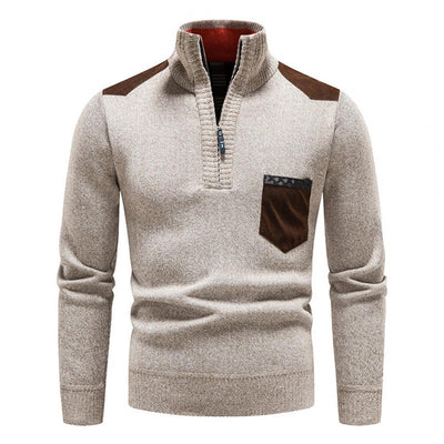 beige men’s shield winter sweater