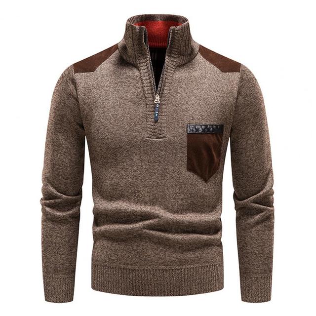 coffee brown men’s shield winter sweater