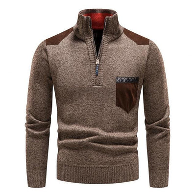 coffee brown men’s shield winter sweater