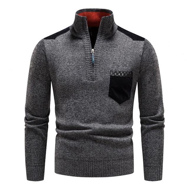 dark gray men’s shield winter sweater