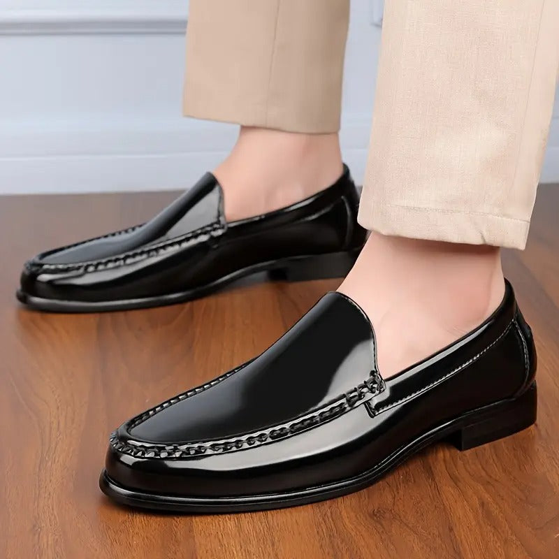 black mens smart casual loafers