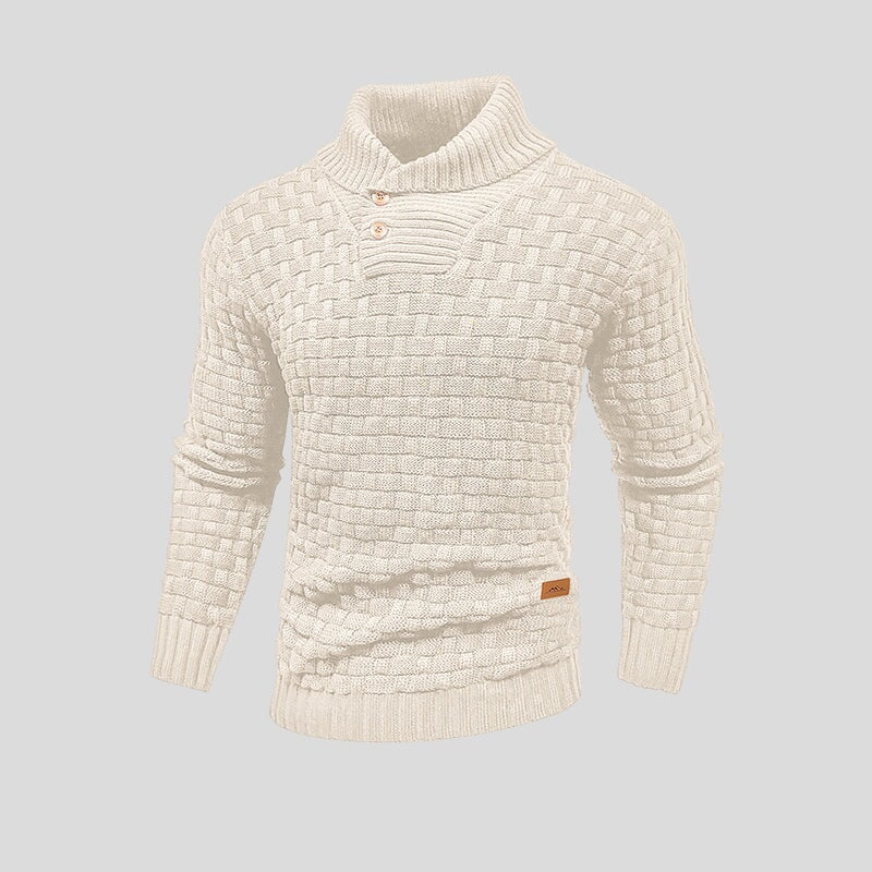 cream men’s thermal knit sweater