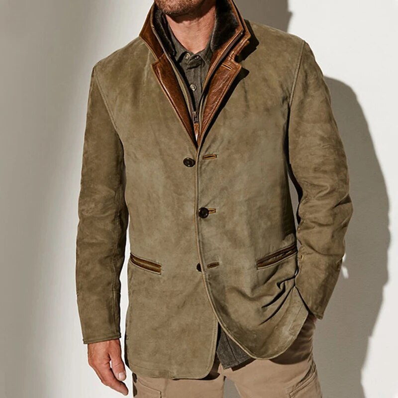 olive men’s vintage long coat