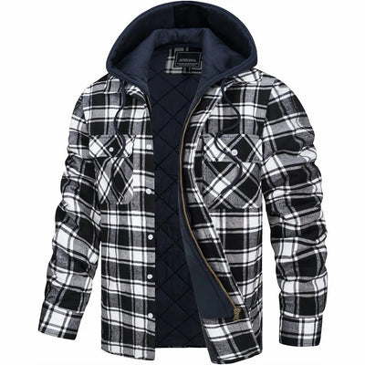 black men’s warm check pattern jacket
