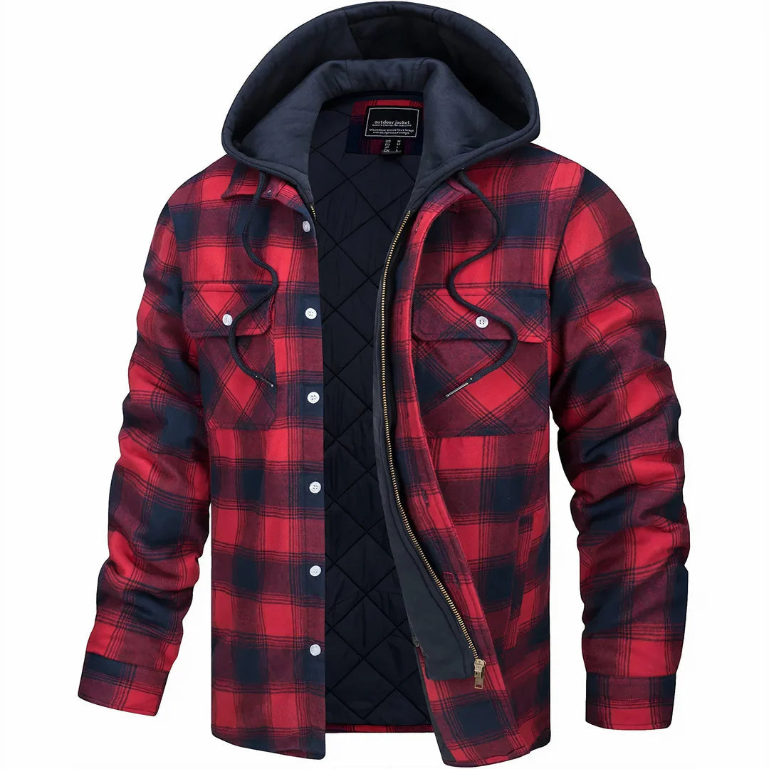 red men’s warm check pattern jacket