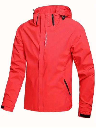 red men’s waterproof long-sleeve jacket