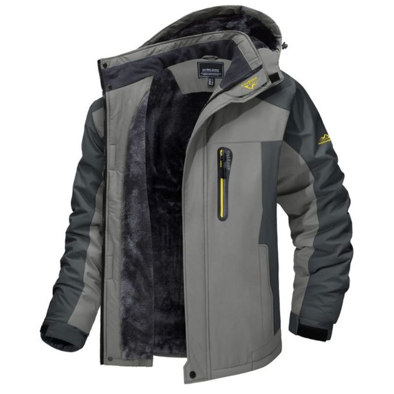 gray men’s waterproof winter coat