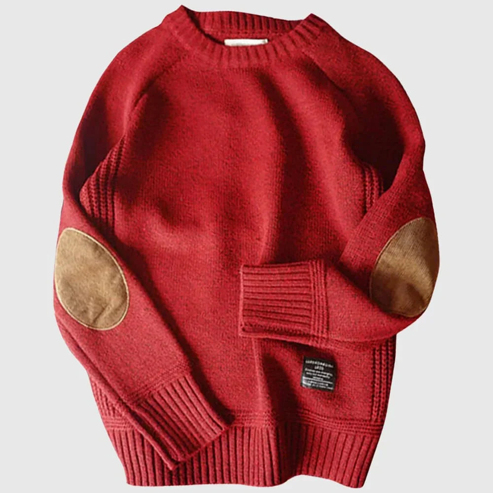 red men’s wool-cotton crew sweater