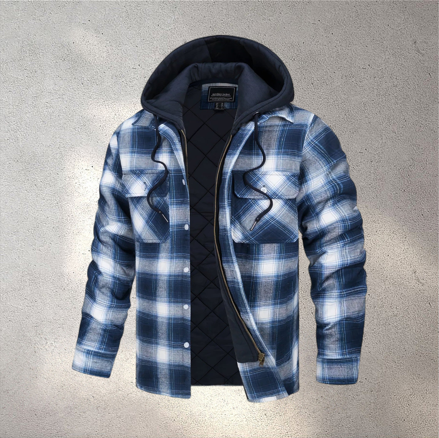 light blue padded jacket hooded men