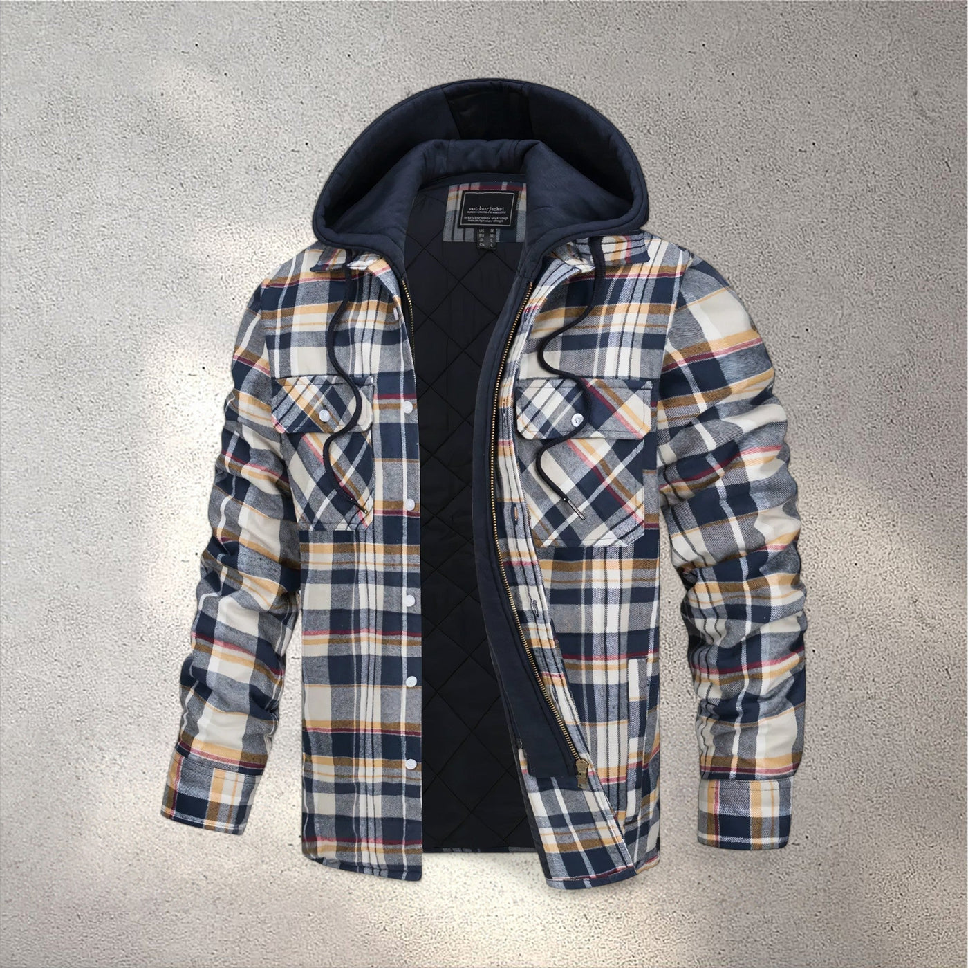 multicolour padded jacket hooded men