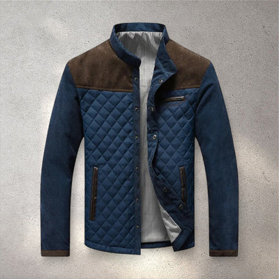 blue/brown padded winter jacket men
