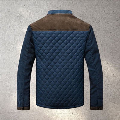 back view of padded winter jacket men