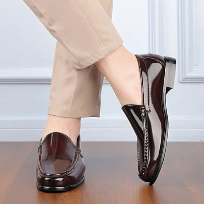 brown mens smart casual loafers posed