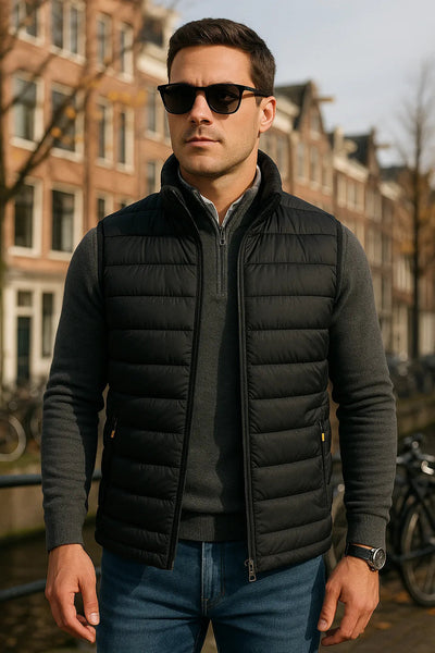 black puffer vest men insulated