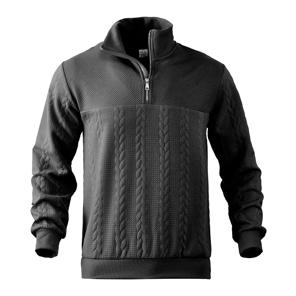 black quarter zip sweater men