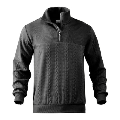 black quarter zip sweater men