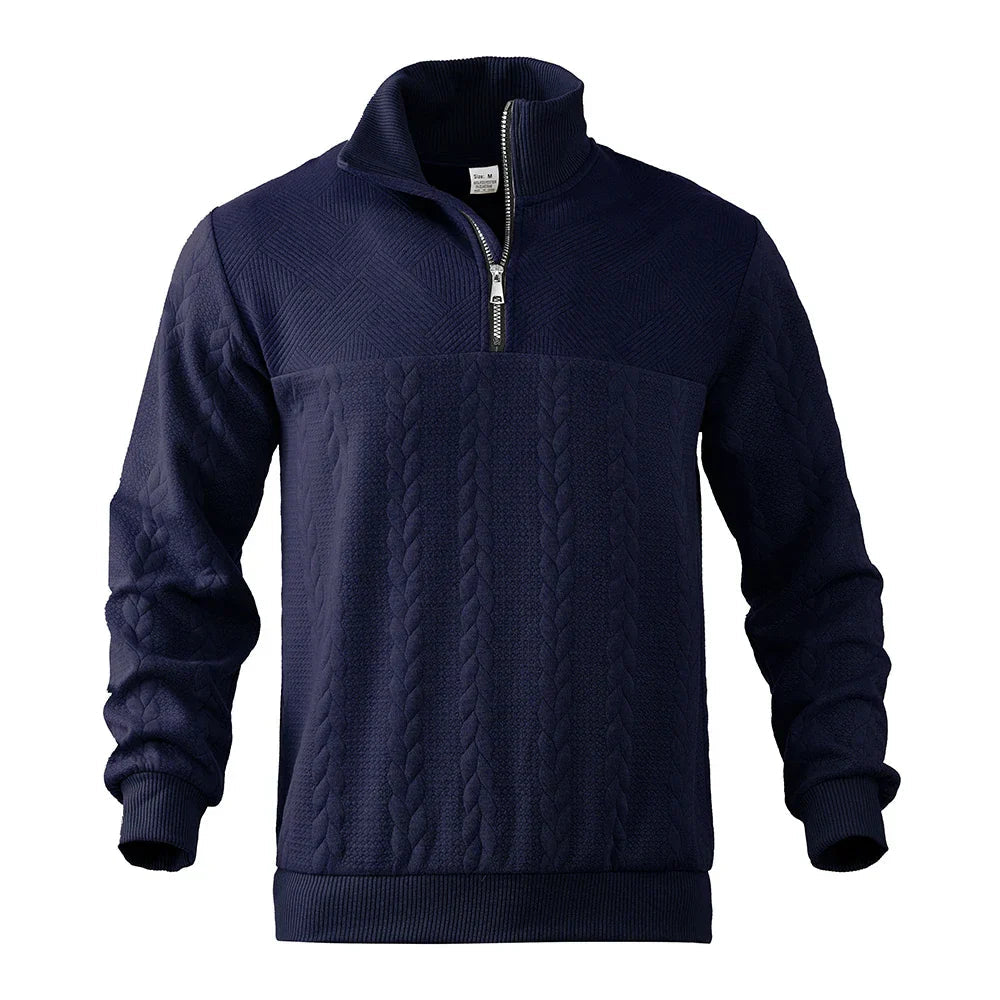 blue quarter zip sweater men