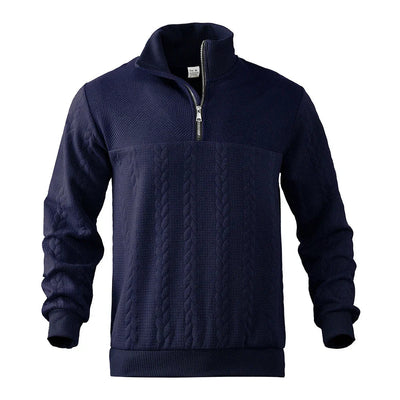 blue quarter zip sweater men