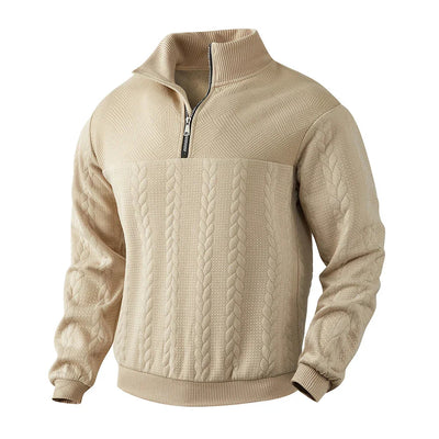 brown quarter zip sweater men