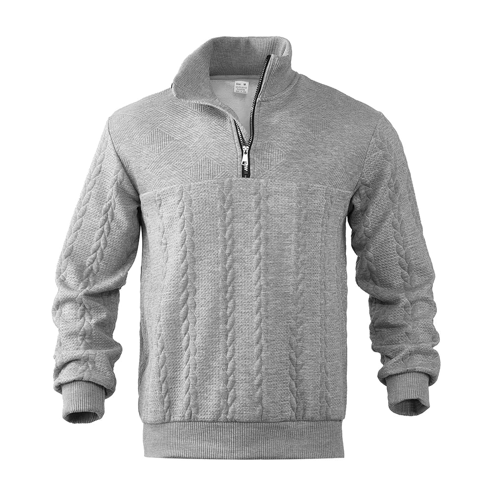 gray quarter zip sweater men