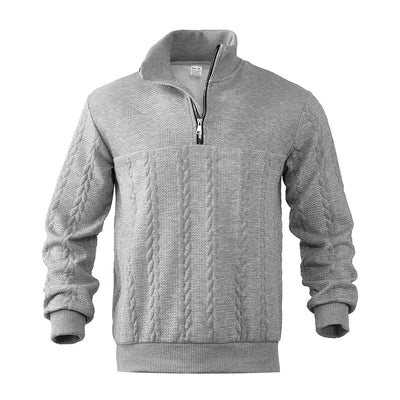 gray quarter zip sweater men