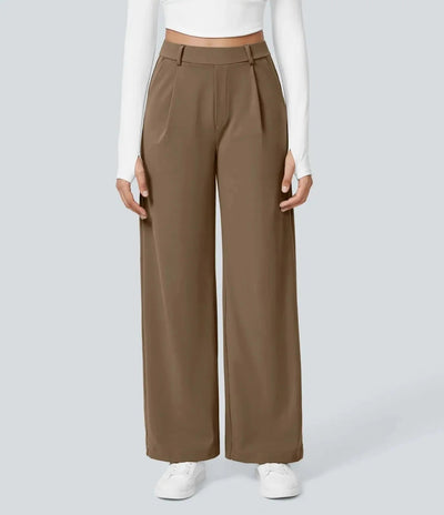 camel stretch comfort pocket trousers women