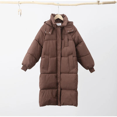 brown warm winter parka coat windproof