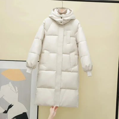 white warm winter parka coat windproof