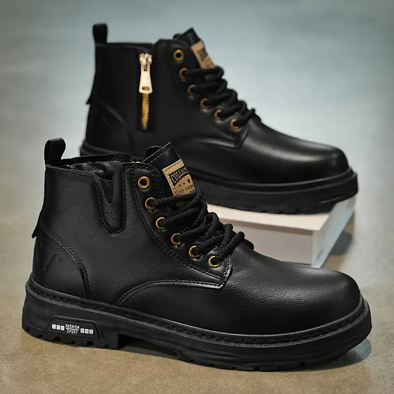 black waterproof non-slip boots men