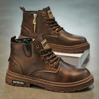 brown waterproof non-slop boots men