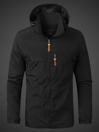 black waterproof rain jacket men