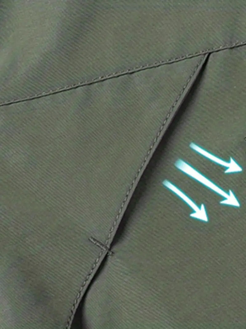 breathable fabric detail of waterproof rain jacket men