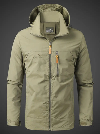 khaki waterproof rain jacket men