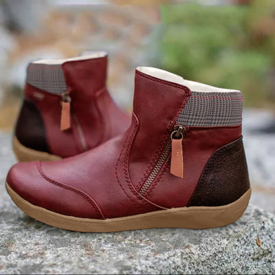 red waterproof women’s boots