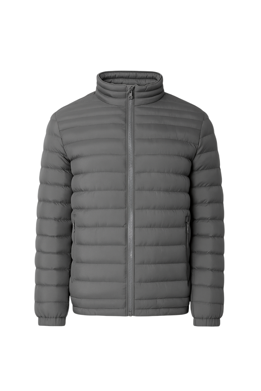 gray winter puffer jacket men without model