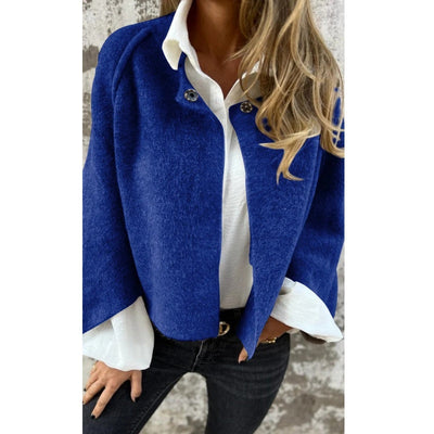blue women’s boxy jacket