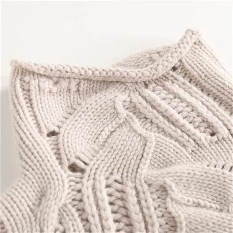 collar detail of beige womens cashmere sweater