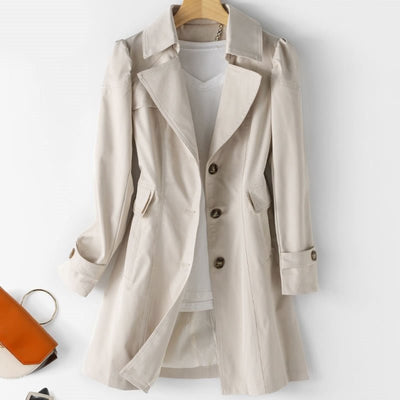 beige women’s classic waterproof trenchcoat