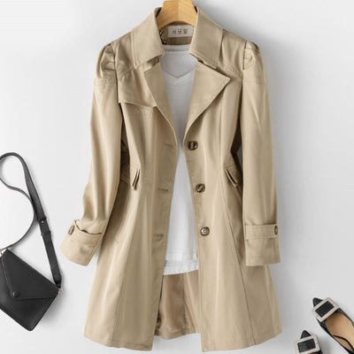 khaki women’s classic waterproof trenchcoat