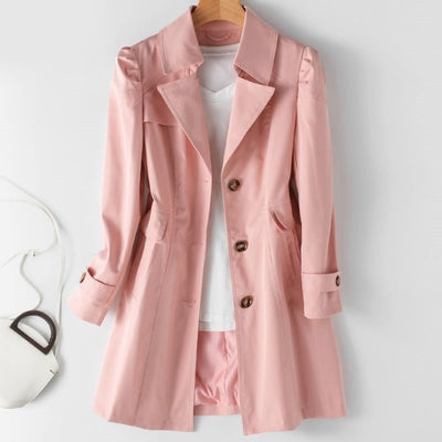 pink women’s classic waterproof trenchcoat