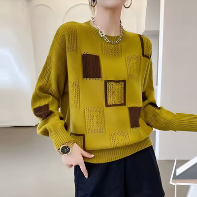 yellow women’s cozy knit sweater
