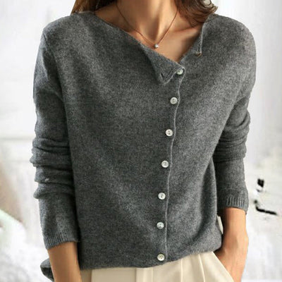 grey womens elegant knit cardigan