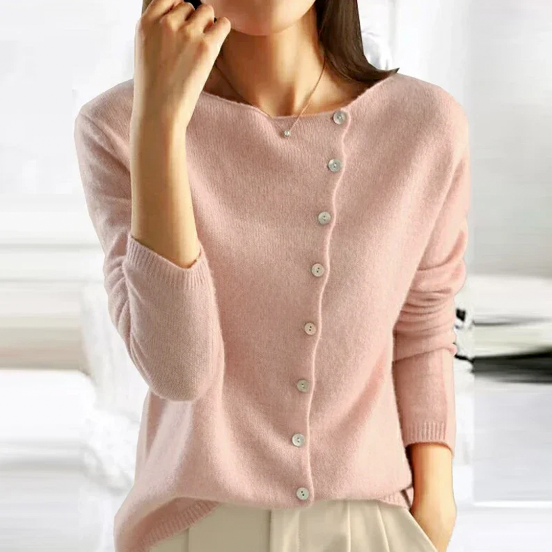 pink womens elegant knit cardigan